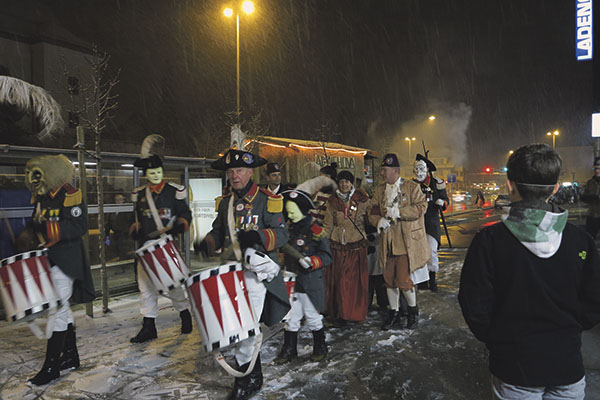 Dichtes Schneetreiben an der Tagwache