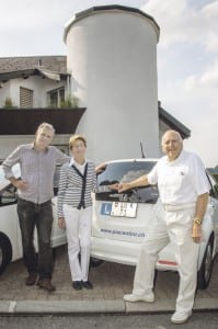 Luciano Piacentini (rechts) mit Gattin Irene und Sohn André.  Bild Heinz Steimann, Fotograf, Luzern