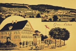 Postkarten-Idyll: Der «Löwen» um 1900 mit der rechtseitig angegliederten Kegelbahn. Bild zVg