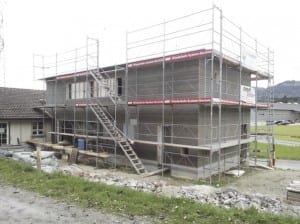 Die Arbeiten am neuen Schiesssportzentrum Rontal gehen in die Schlussphase. Bild zVg