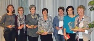 Wiederwahl des Vorstands FTV: Anita Emmenegger, Erna Buchs, Romy Scheuber, Ursula Hunkeler, Irene Kirchhhofer, Edith Brun und Helen Blättler.