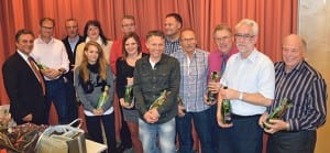 Die geehrten Mitglieder, die in den vergangenen Jahren immer wieder durch zusätzliche Einsätze den Verein unterstützt haben.