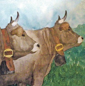 Alpfreundschaft. (Aquarell)