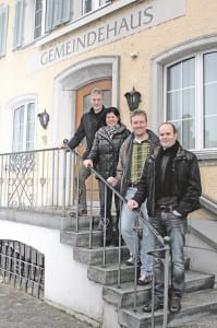 v.l.n.r.: Sepp Mattmann, Gemeindepräsident Inwil (FDP), Lisbeth Buchmann, Gemeinderätin (FDP), Roman Schwitter, Parteipräsident FDP Inwil und Fabian Peter, Gemeinderat (FDP)