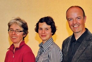 Bruno Fluder (Tenor), Marlen Mäder (Orgel) und Martina Theler (Blockflöten). Bild zVg.