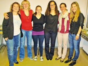 Vorstand VBC Dietwil: links n. rechts: Andrea Gwerder (Präsidentin), Claudia Wydler (Vizepräsidentin), Karin Kuhn (Kassier abtrettend), Manuela Gwerder (neue Kassier), Karin Haas (Spiko), Ursi Steiner (Aktuarin)