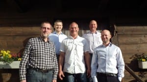 Vorstand mit frischgewähltem Präsidenten von links nach rechts: Rudolf Taeschler / Hans Kaufmann / Präsident Geri Fischer / Bruno Reichmuth / Adrian Röösli