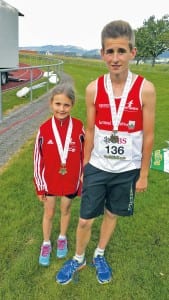 Jasmin Brechbühl und Fabio Pedrazzi vom TV Inwil siegten im Sprint, Weitsprung und Ballwurf am Kantonalfinal.