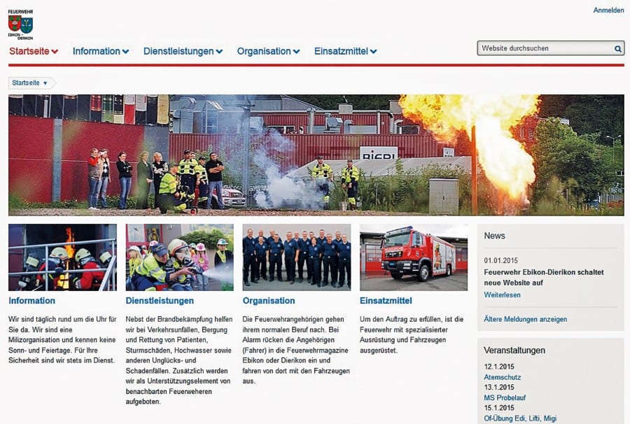 Die neue Website der Feuerwehr Ebikon-Dierikon.