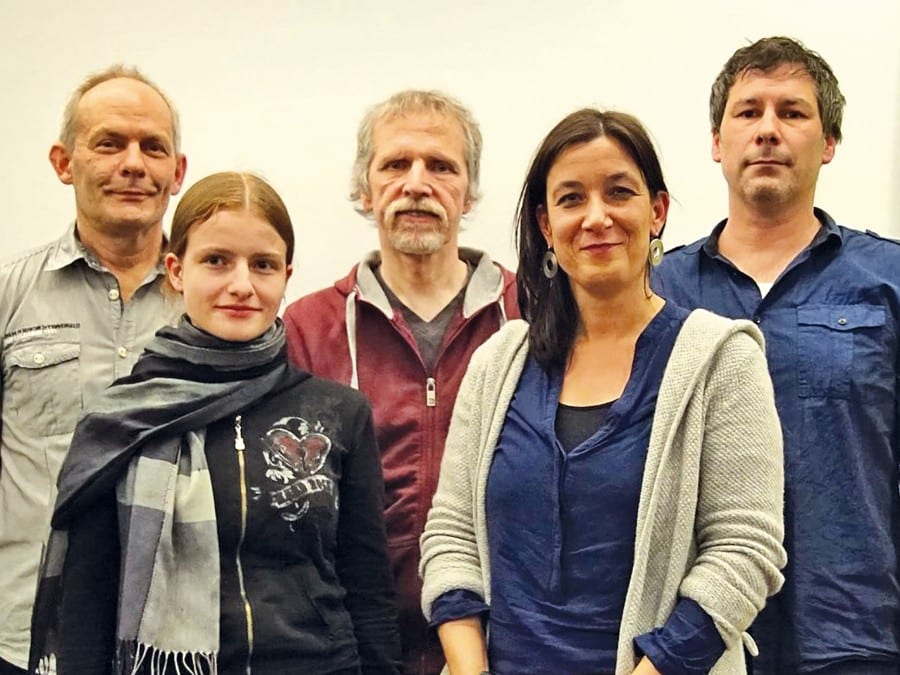 Die Kandidierenden der Grünen Ebikon: Roni Vonmoos, Cornelia Noser, Peter Noser, Christina Reusser und Andreas Feller.