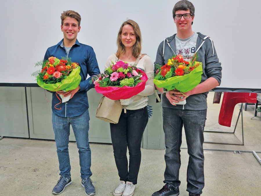 Die Goldmedaillengewinner aus der Zentralschweiz, Manuel Lipp, Angela Jans und Michael Wicky (v.l.n.r.)