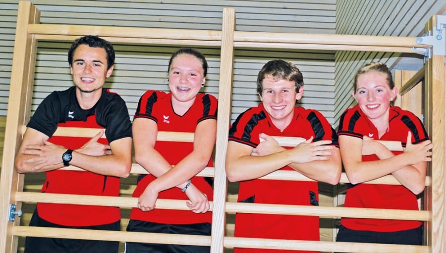 1. Mannschaft BC Inwil-Luzern: (v.l.) Cyrill Fölmli, Mara Stadelmann, Dominic Mauron und Adina Löffel (Romano Basso fehlt auf dem Foto). Bild zVg.