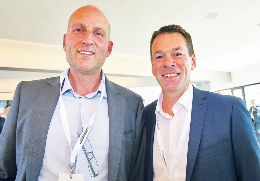 Die Direktoren der beiden wichtigsten Wirtschaftsverbände des Kantons: Links Gaudenz Zemp, Gewerbeverband, und rechts Felix Howald, IHZ. Bild: Chiara Piazza.