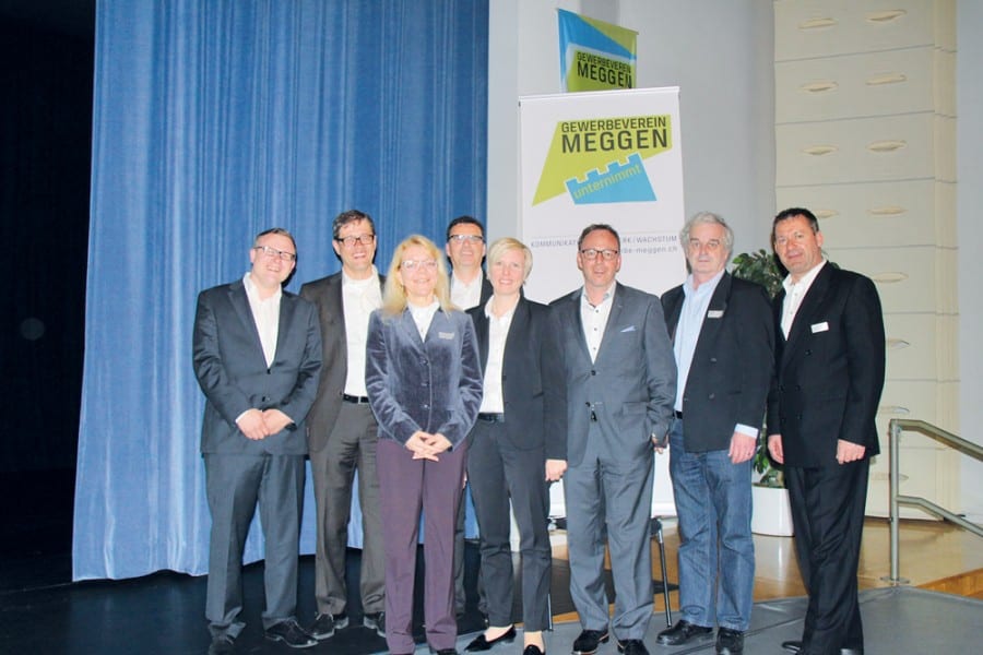 Der neue Vorstand des Gewerbevereins (v. l.): Kilian Amrein, Franz Haas, Christine Gersching, Urs Brunner, Daniela Haensli, Thomas Schneider, Jürg Hees, Thomas Werner.