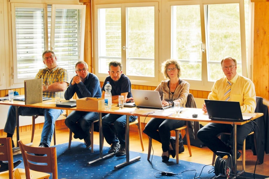 Der Gewerbevereins-Vorstand (v.l.): Roger Rölli, Hugo Britschgi, Manuela Luccarini und Markus Gabriel.