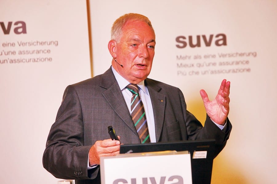 Der abtretende Suva-Chef Ulrich Fricker bei der Bilanzmedienkonferenz vom Freitag. Bild apimedia.