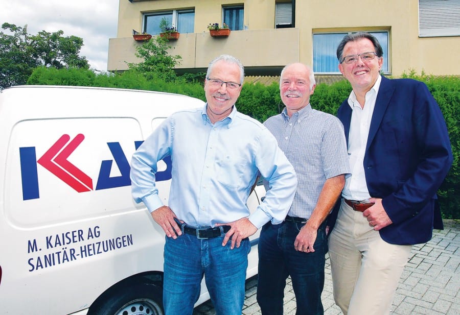 Mäni und Bruno Kaiser, zusammen mit dem neuen Mitinhaber Peter Schilliger. Bild apimedia.