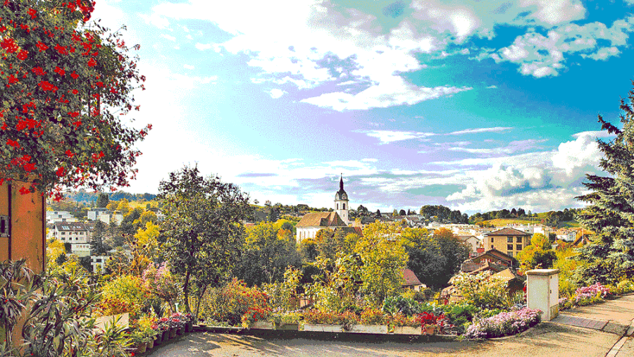Herbststimmung in Adligenswil – Blick vom Gebiet Blatten auf das Dorf. Bild zVg.
