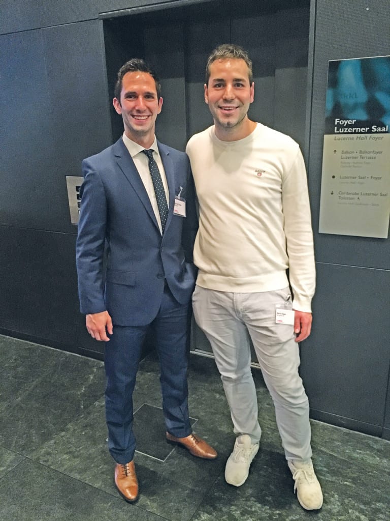 Raphael Felder, Leiter Mobiliar Ebikon, und Mario Sager, MS Sports.