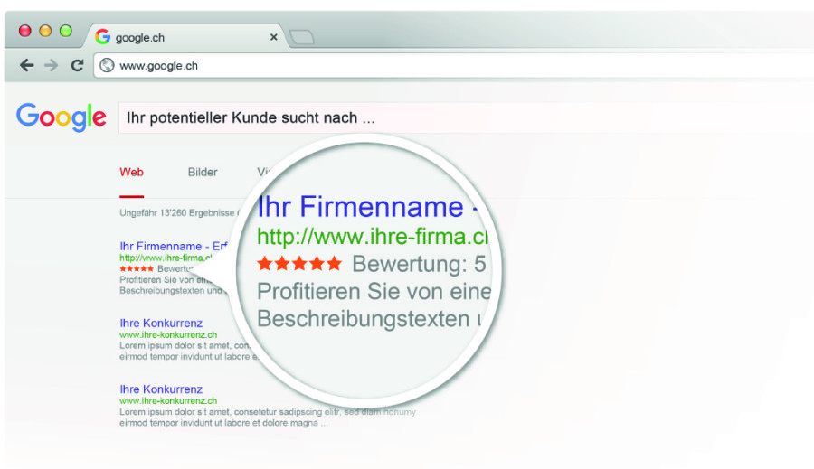 Google Optimierung mit fünf Sternen