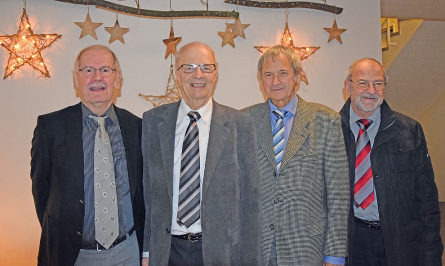 OK-Weihnachtsfeier Senioren: v.l. Günther Seifert, Hans Stalder, Leo Sattler und Franz Bucher.