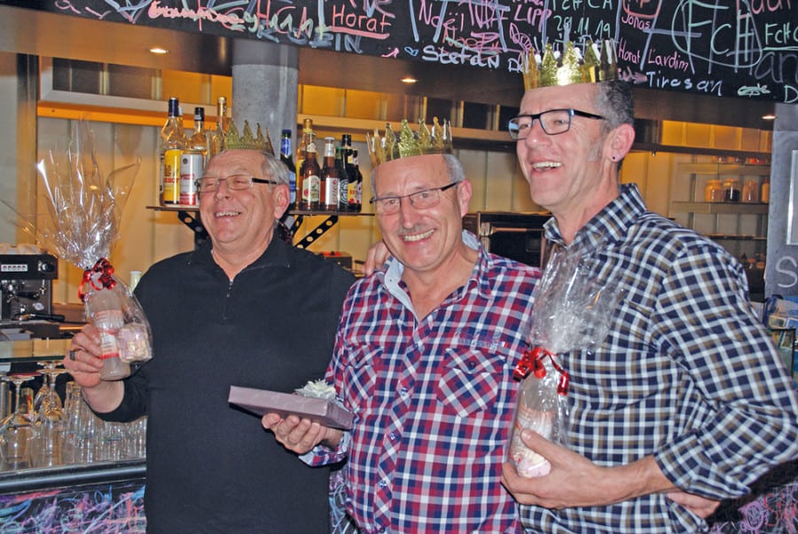 Die drei Könige auf dem Foto heissen (v.l,) Fritz Vogel, Theodor Egger und Ernst Rütter. Bild zVg.