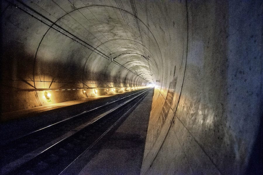 Gotthard-Basistunnel, Tunnelröhre Ost.