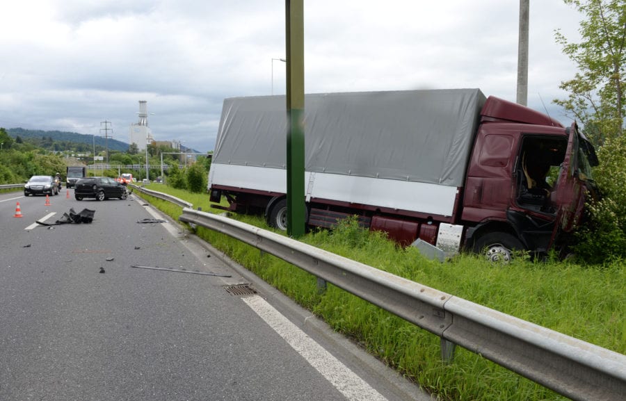 Unfall auf der Autobahn A14