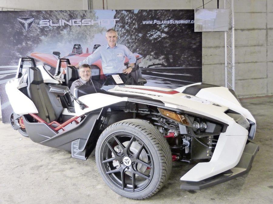 Polaris Slingshot: Das dreirädrige Traum-Gefährt gibt es bei Simota Bikes im Hause W.A.R. bei Stefan und Christian Vogel zu bewundern – und zu kaufen.