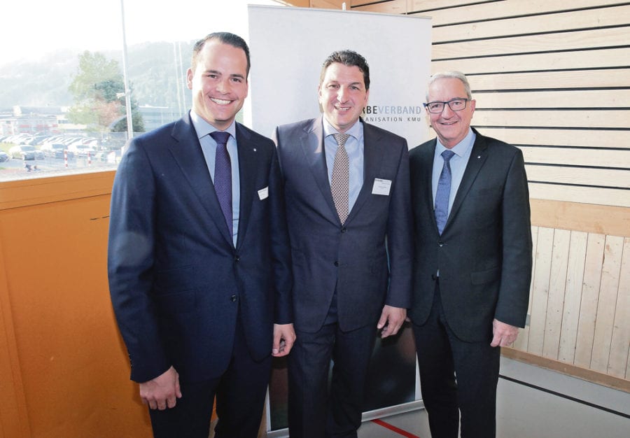 Ständerat Damian Müller, KGL-Präsident Roland Vonarburg und Regierungsrat Robert Küng.