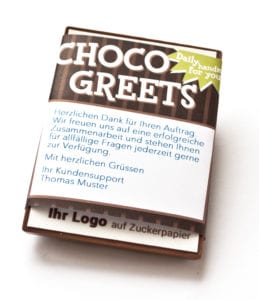 Mit Chocogreets sind individuelle Verpackungen möglich