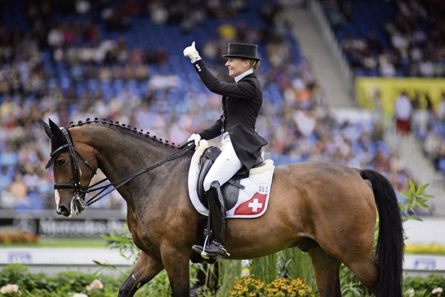 Marcela Krinke Susmelj mit smeyers Molberg bei der Europameisterschaft 2016 in Aachen: Platz 16. Bild zVg.