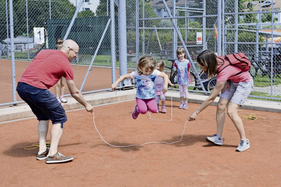 Fit für Tennis. Bild Corinne Wicki