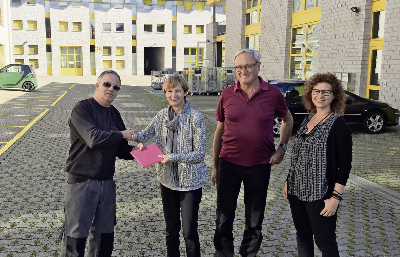 (v.l.): Hugo Britschgi (OK), Marlis und Bruno Müller, Manuela Luccarini (OK). Bild zVg.
