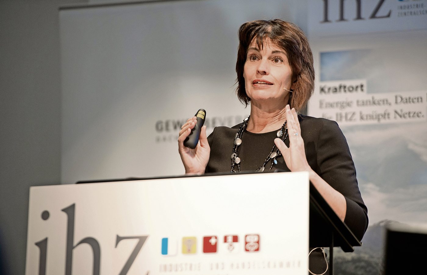Argumentierte in Rathausen gegen die grüne Atomausstiegsinitiative: Bundesrätin Doris Leuthard. Bild apimedia