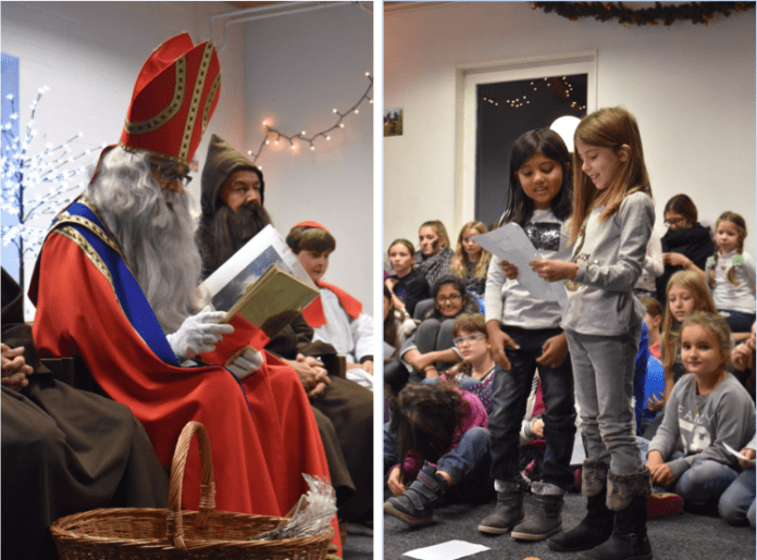 Samichlaus-Blauring-Ebikon Wer hat Angst vorm bärtigen Mann? Die Blauringmeitli scheinen jedenfalls keine zu haben. Bilder zVg.