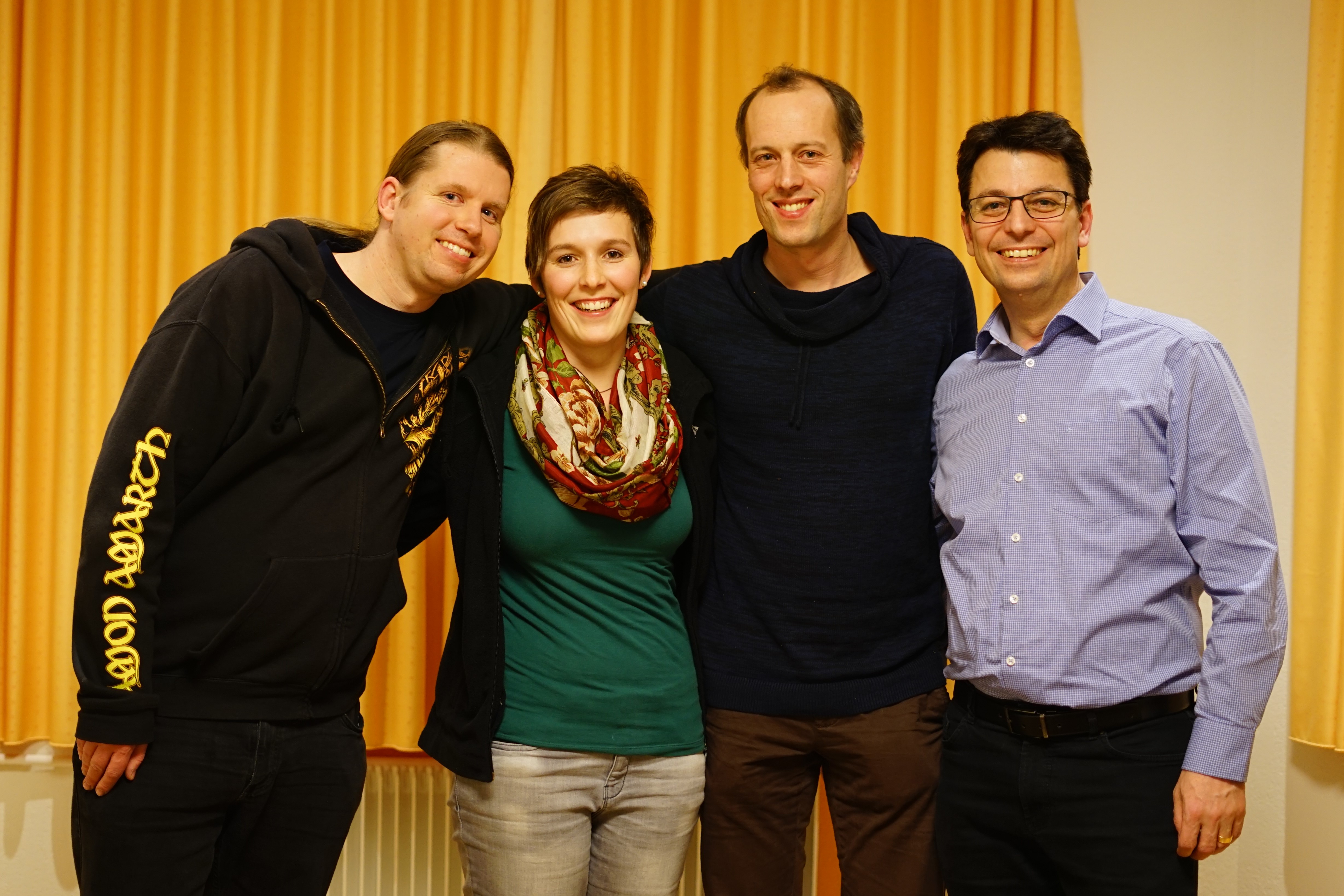 Die vier Dirigenten: Marcel Niederhäuser, Manuela Kiser, Martin Rimer und Hugo Felder