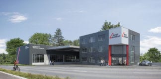 Eine Visualisierung des neuen Kompetenzzentrums für Unfall- und Pannenhilfe in Emmen. Bild zVg.