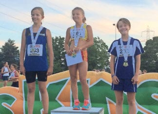 Fiona Straub auf der Siegertreppe